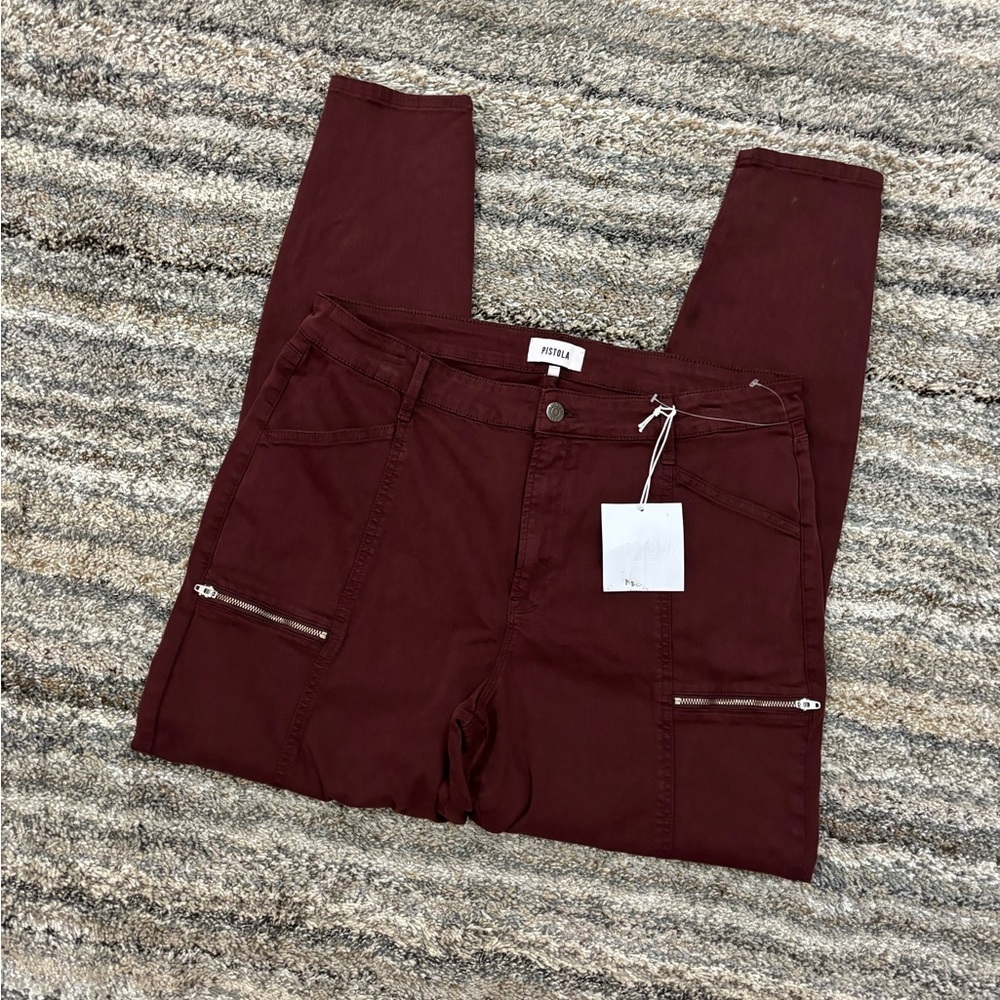 Pistola Skinny Jeans Sz 33 NWT | Pistola Maroon Skinny Jeans | Pistola Jeans NWT - Picture 6 of 12